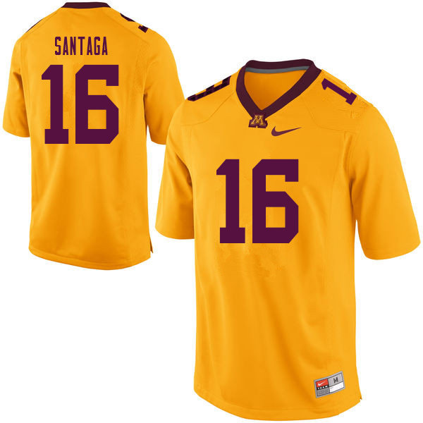 Men #16 Jon Santaga Minnesota Golden Gophers College Football Jerseys Sale-Yellow - Click Image to Close